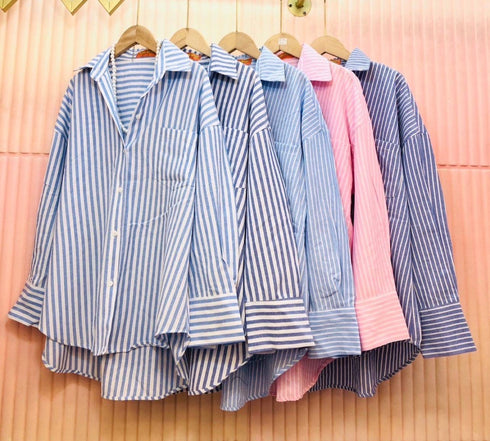 Summer Casual Stripes Formal Shirts